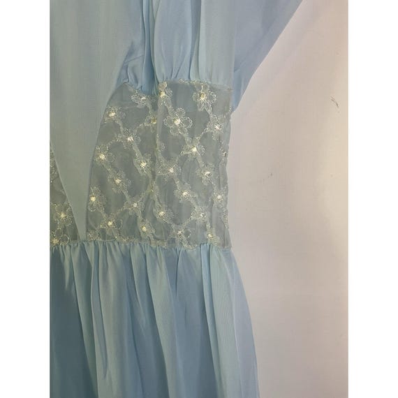 70s Womens Small Sheer Nylon Flounce Nightgown Bl… - image 6