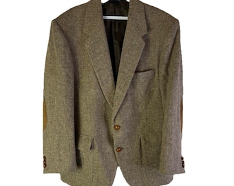 Chaqueta deportiva de lana estilo rockabilly vintage de los años 70 con coderas, talla 42 corta para hombre (EE. UU.), blazer de lana para hombre, blazer vintage con coderas.