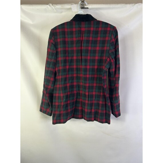 90s Pendleton Blazer Jacket Virgin Wool Plaid Vel… - image 7