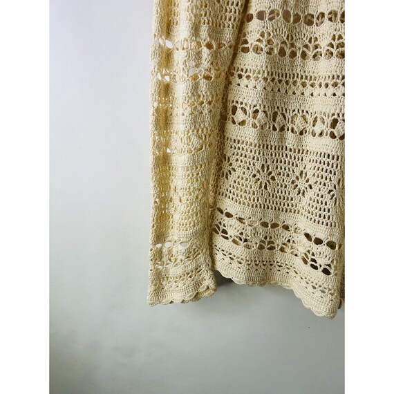 Y2K Bloomingdales womens XL Silk Crochet Knit Car… - image 3