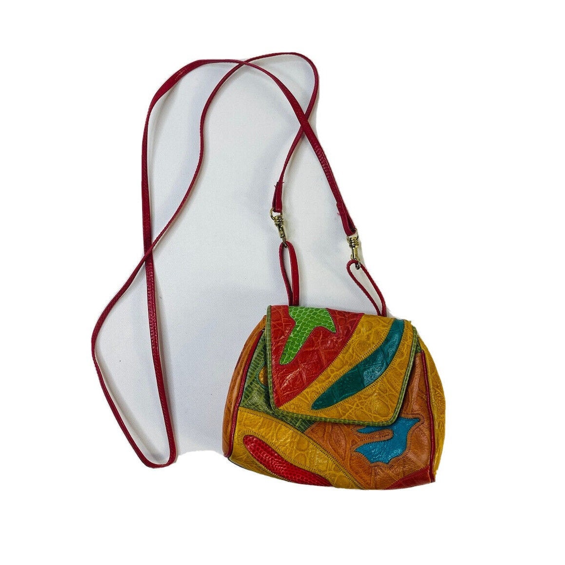 Y2K 90s Sharif Rainbow Leather Art Wear Cross Body Purse Belt Bag USA Vintage Sharif Purse Y2K Belt Bag Rainbow Crossbody Purse Etsy