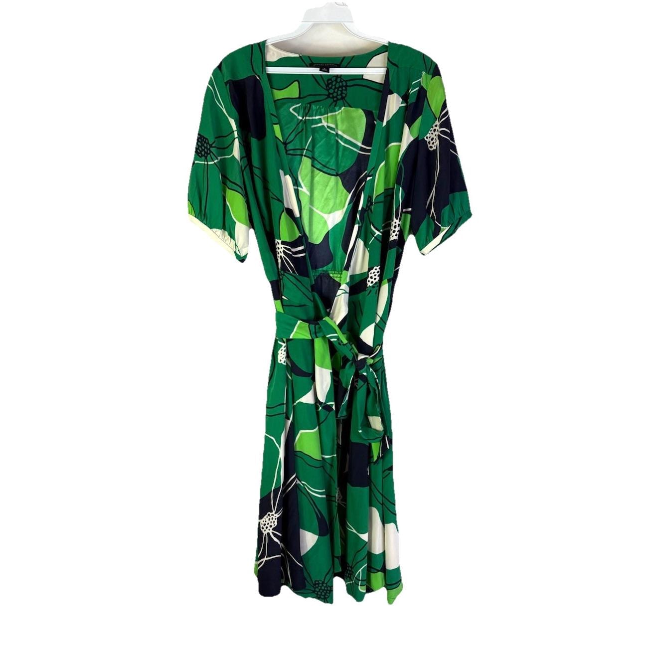 banana republic green wrap dress Ebay