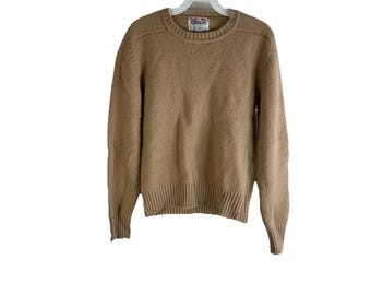 Pull ras du cou blanc en laine Shetland moyen pour femme des années 70 Grunge BCBG, pull en tricot pour femme, pull en laine Shetland vintage, pull blanc