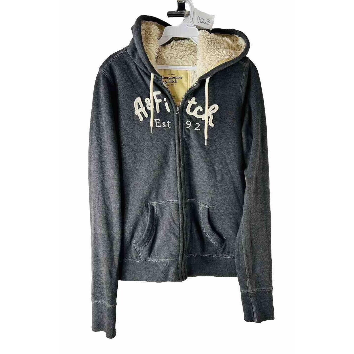Y2K Abercrombie Fitch Script Stitched Sherpa Hooded Y2K Abercrombie Fitch Script Stitched Sherpa Hooded
