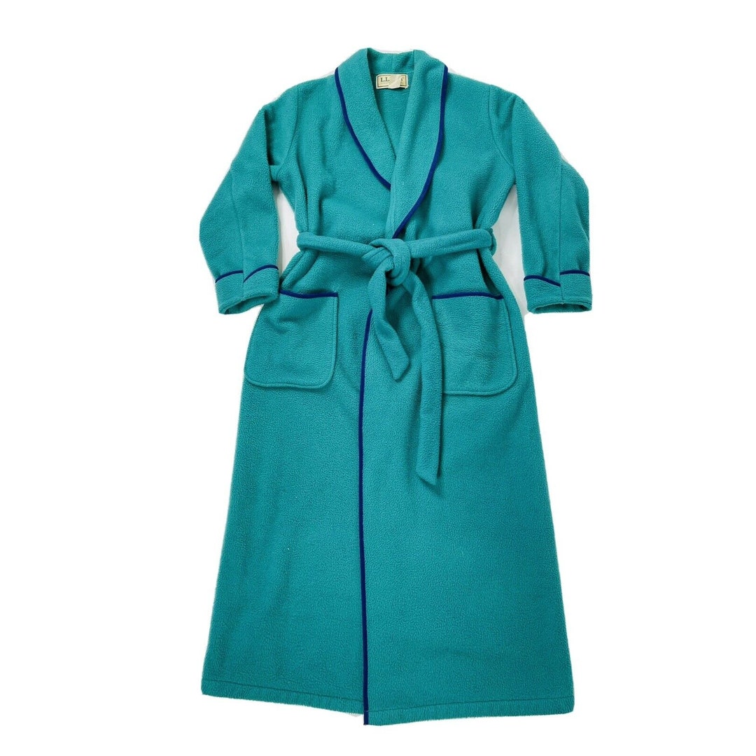 90s L.L Bean Women's OS Heavy Fleece Belted Bath Robe, Vintage L.L. Bean Robe, Womens Fleece