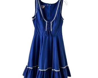 60er Jahre Kleines Rüschen Line Dancing Damen Western Kleid, Vintage Line Dancing Dress, Oktoberfest Dress, 1960s Rüschenkleid