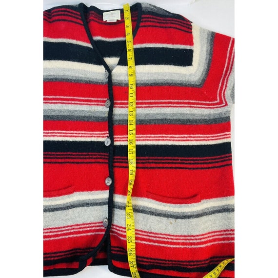 90s Womens 1XL Wool Rainbow Color Block Stripe Bu… - image 7