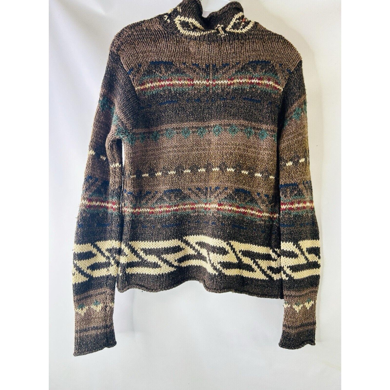 90s Polo Sport Wool Linen Knit Southwestern Navajo Sweater