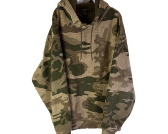 90s Streetwear Mens XL Camo Camouflage Fleece Hooded Sweatshirt  Hoodie, Cabelas Mens Sweatshirt, Vintage Camouflage Hooded Sweatshirt