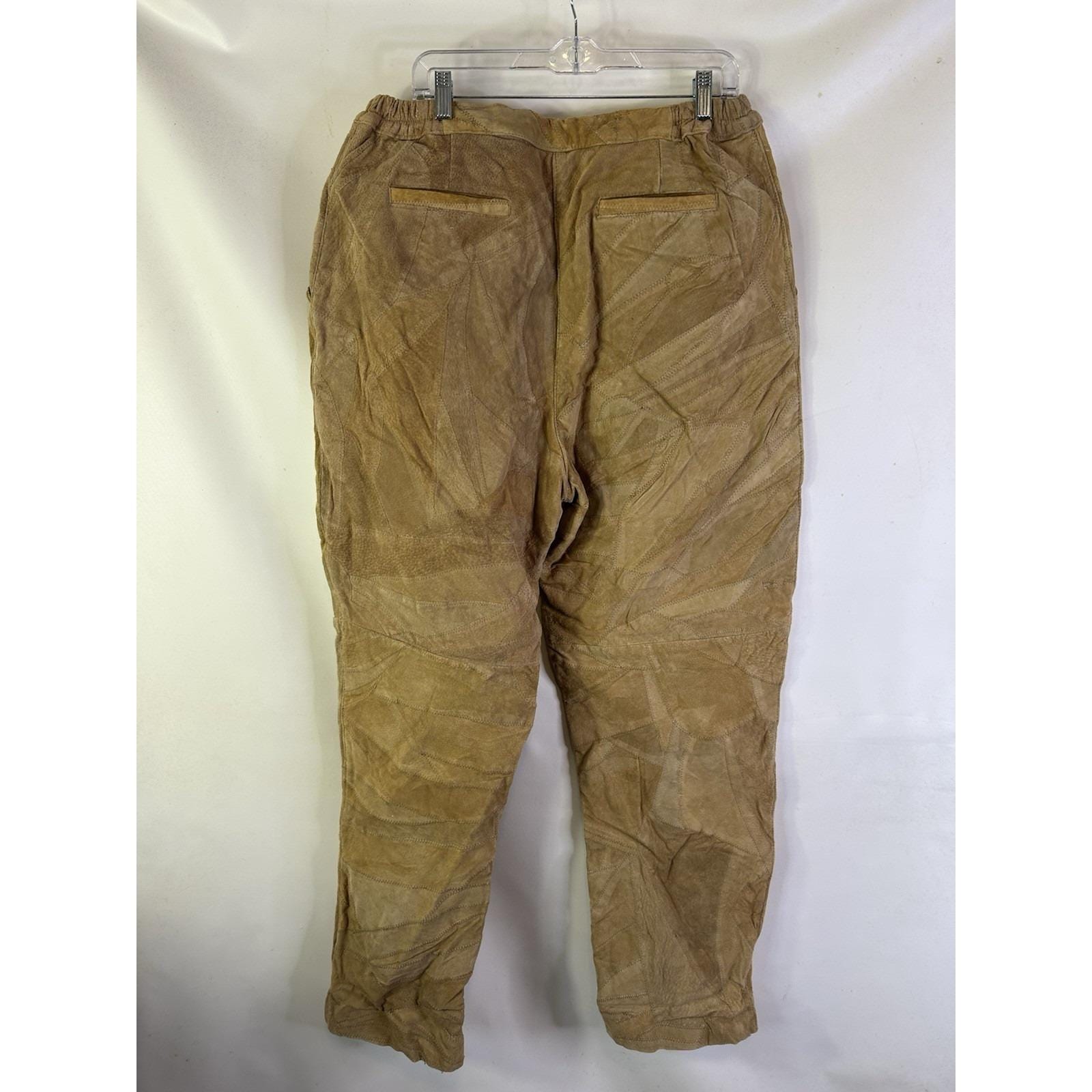 Deadstock Vintage 90s Streetwear Womens 18 Suede Leather Patchwork 