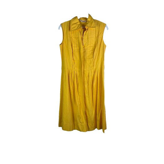 70s Womens Medium Yellow Collared Button Front Sh… - image 1