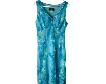 Y2K Womens 14 Floral Frilly Empire Baby Doll Slip Dress USA Fairy, Y2K Baby Doll Dress, Vintage Slip Dress, Womens Floral Dress
