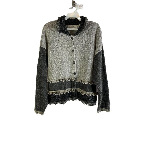 90s Design Options Womens Large Color Block Fring… - image 1