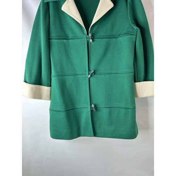 70s Womens Color Block Toggle Button Knit Blazer … - image 4