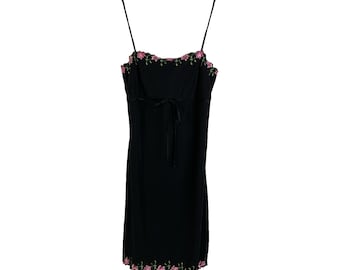 Abito da sposa stile impero con vita alta, stile baby doll, rosa medio, floreale, da donna, Whimsigoth USA, abito vintage stile impero, abito sottoveste da donna, abito Hoco Y2K