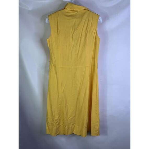 70s Womens Medium Yellow Collared Button Front Sh… - image 8