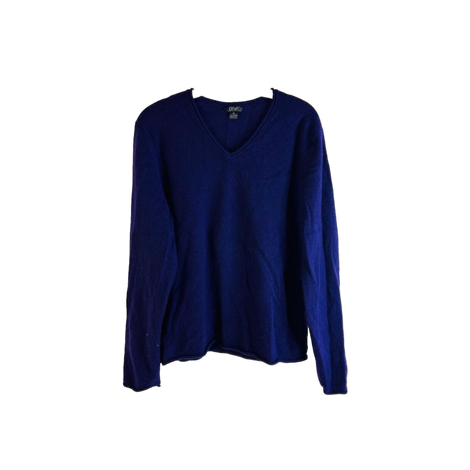90s Womens XL Soft Cashmere V Neck Sweater Purple Fairy Luxury