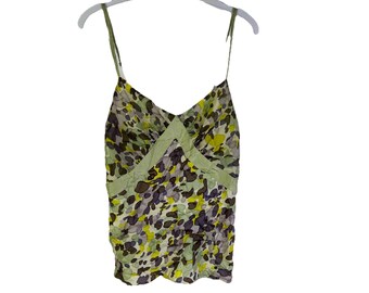 Y2K Womens 10 Silk Baby Doll Spaghetti Cami Shirt Tank Fairy Grunge, Womens Silk Blouse, Vintage Cami, Baby Doll Shirt, Fairy Shirt