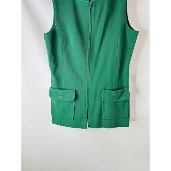 70s Womens Large Knit Double Pocket Full Zip Vest… - image 3