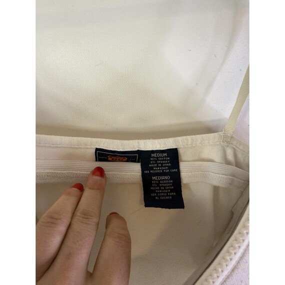 Y2K Baby Doll Top Cami Shirt Padded Shelf Bra Spaghetti Cropped Medium, Y2K Baby Doll Top, Vintage Padded Cami, Shelf Bra Shirt View 4