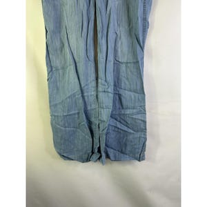 Y2K Anthropologie Elevenses Womens 31 Chambray Denim Wide Leg Flowy Pants, Vintage Anthropologie Pants, Womens Chambray Pants image 2