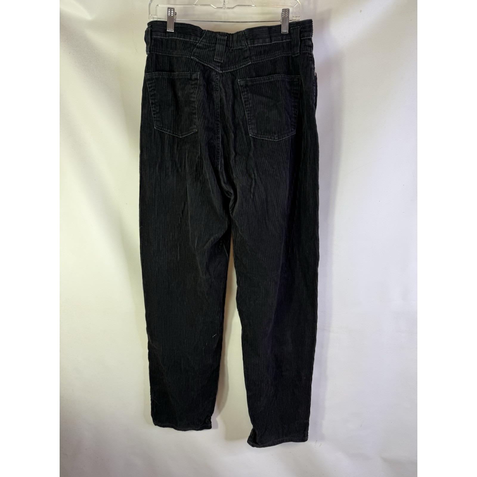 90s Grunge Wide Whale Corduroy Baggy High Rise Pants Black Womens