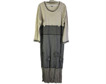 90er Jahre Damen Blumenkleid Lagenlook Folk Art Cottage, Damen Blumenkleid, Vintage Lagenlook Kleid, Folklore Kleid