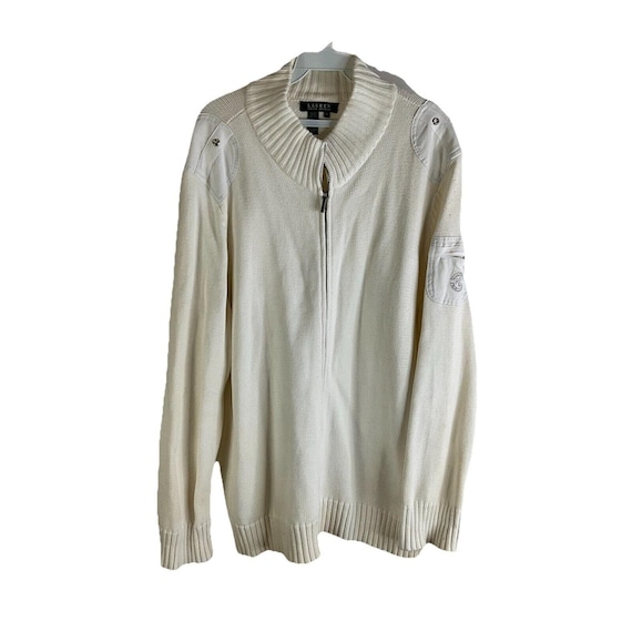 Lauren Ralph Lauren, 90s Lauren Ralph Lauren Womens 3XL Crest Pocket Cardigan Sweater Coat, Lauren Ralph Lauren Cardigan Sweater, Womens Knit Sweater