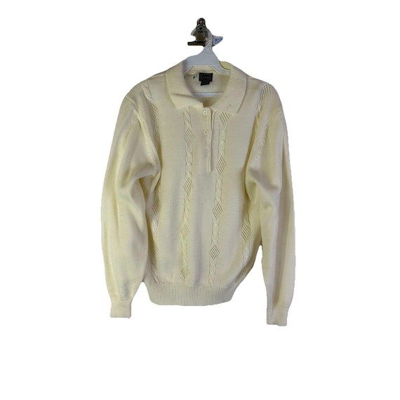 80s Rockabilly Womens Medium Collared Button Henl… - image 1