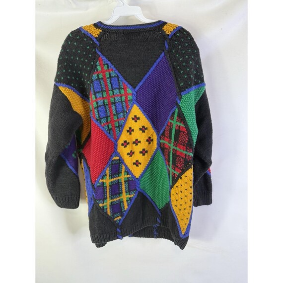 90s Whimsy Streetwear Rainbow Patchwork Cardigan … - image 6