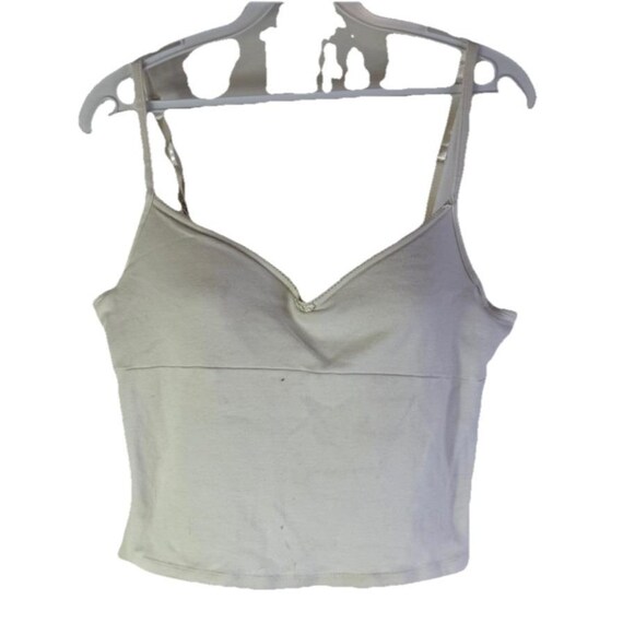 Y2K Baby Doll Top Cami Shirt Padded Shelf Bra Spaghetti Cropped Medium, Y2K Baby Doll Top, Vintage Padded Cami, Shelf Bra Shirt