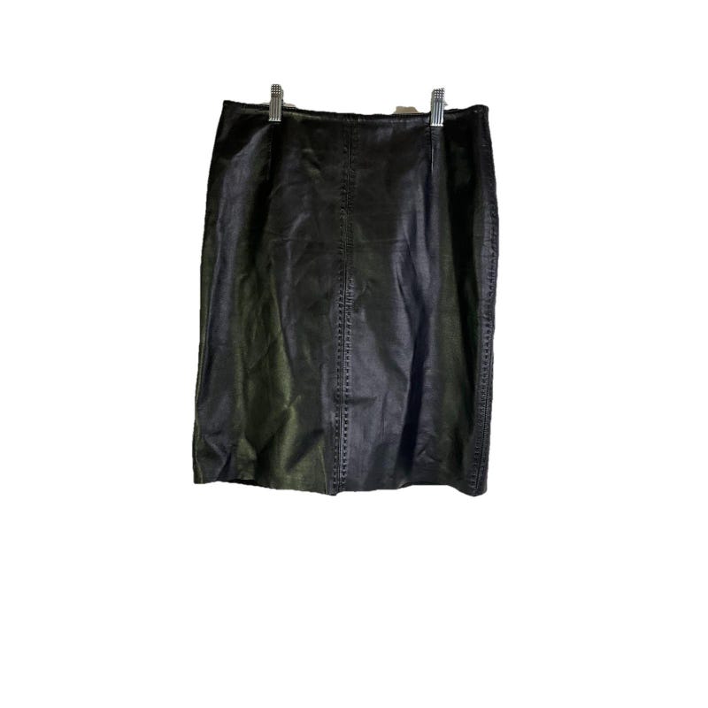 Leather pencil skirt with pockets
