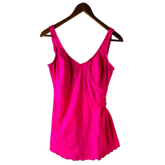 hot pink swim dress Tiered Ruffle Hot Pink Swim Dress