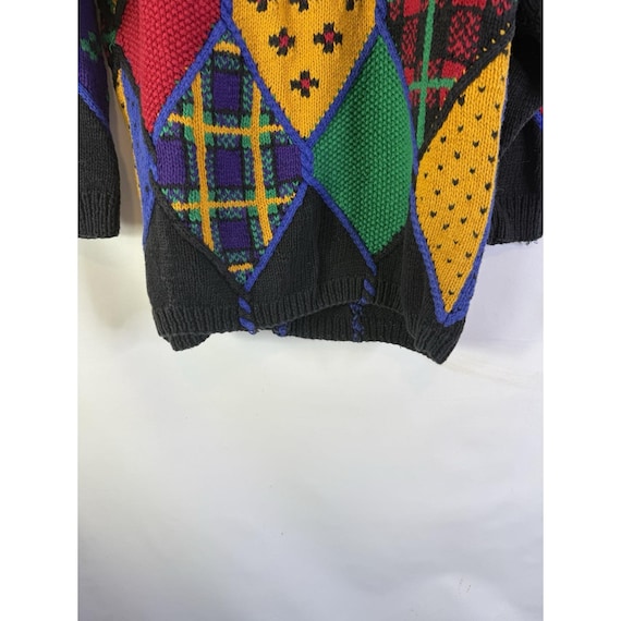 90s Whimsy Streetwear Rainbow Patchwork Cardigan … - image 7