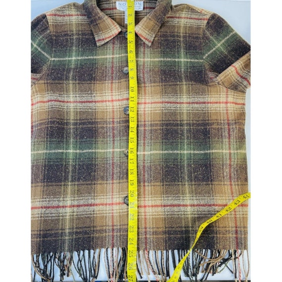 90s Womens 14 Wool Chamois Cloth Country Plaid Fr… - image 4