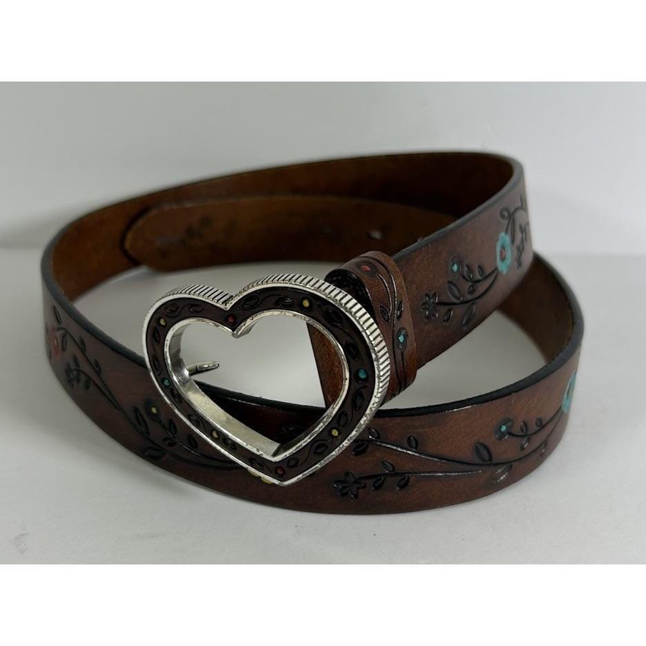 Xhilaration Vintage Tooled Embossed Painted Floral Design Leather Belt Large Xhilaration | Accessories | Xhilaration Vintage Tooled  main image 4
