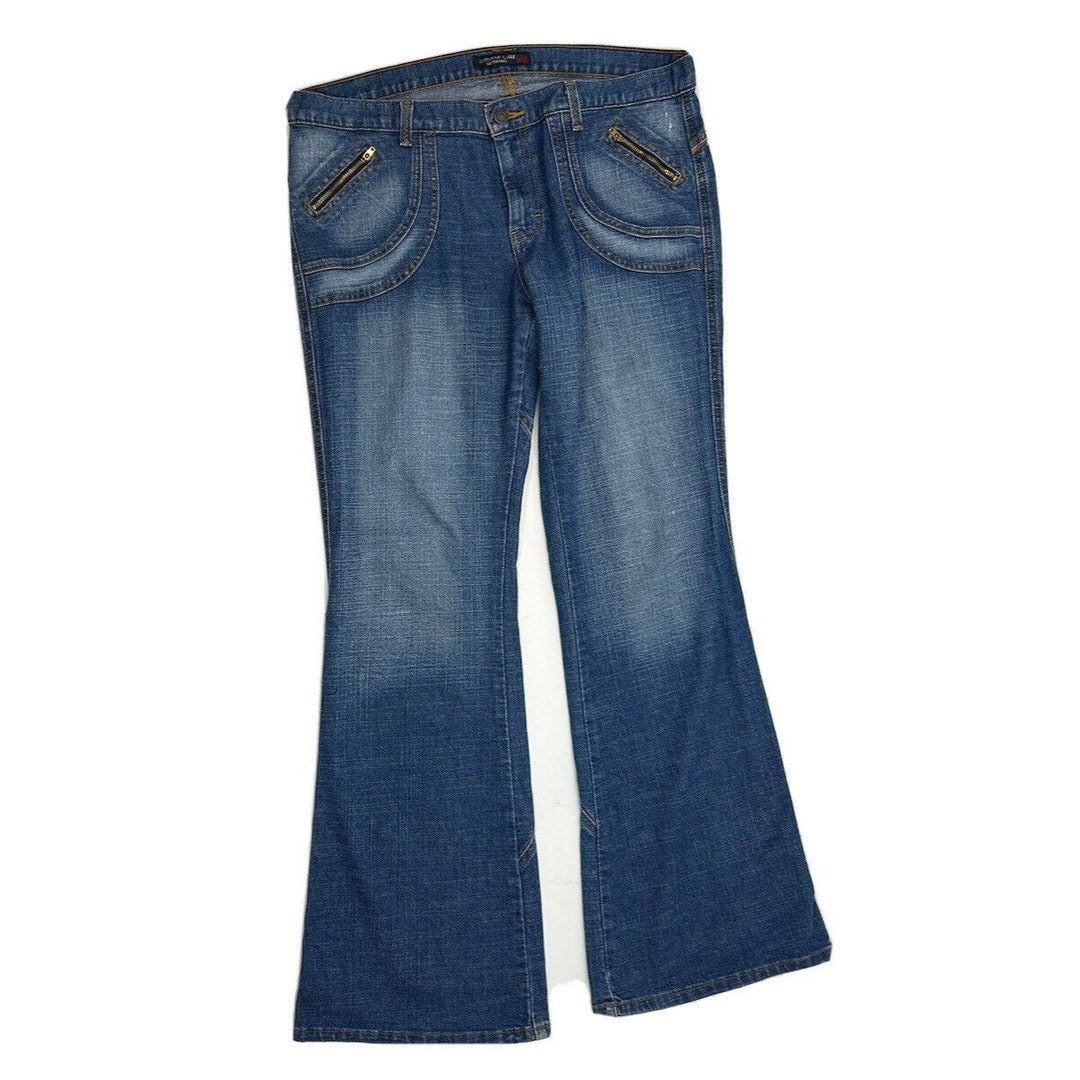 Y2K American Eagle Womens 14 Faded Bell Bottom Flare Jeans American y2k-american-eagle-womens-14-faded-bell-bottom-flare-jeans-american