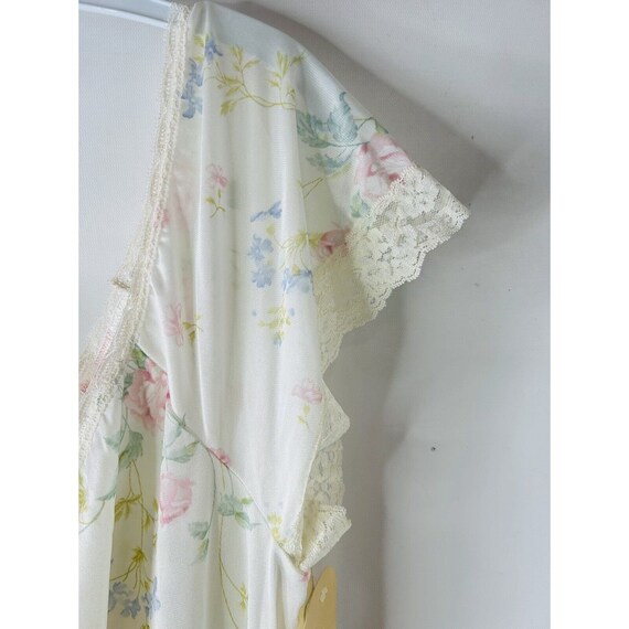 NOS 70s Womens Medium Sheer Nylon Frilly Lace Flo… - image 4