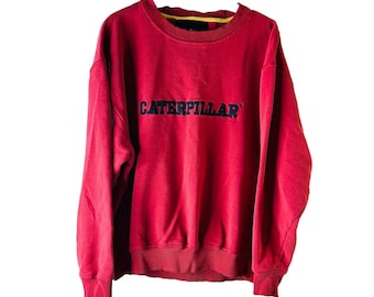 90s Caterpillar Spell Out Faded Crewneck Sweatshirt Mens Medium, Vintage Caterpillar Sweatshirt, Mens Faded Crewneck Sweatshirt, Sweatshirt