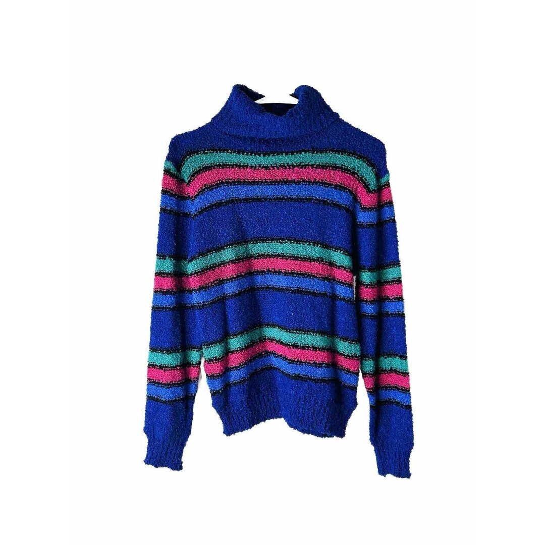 80's Rainbow Stripe Kangaroo Pouch Sweater main image 1