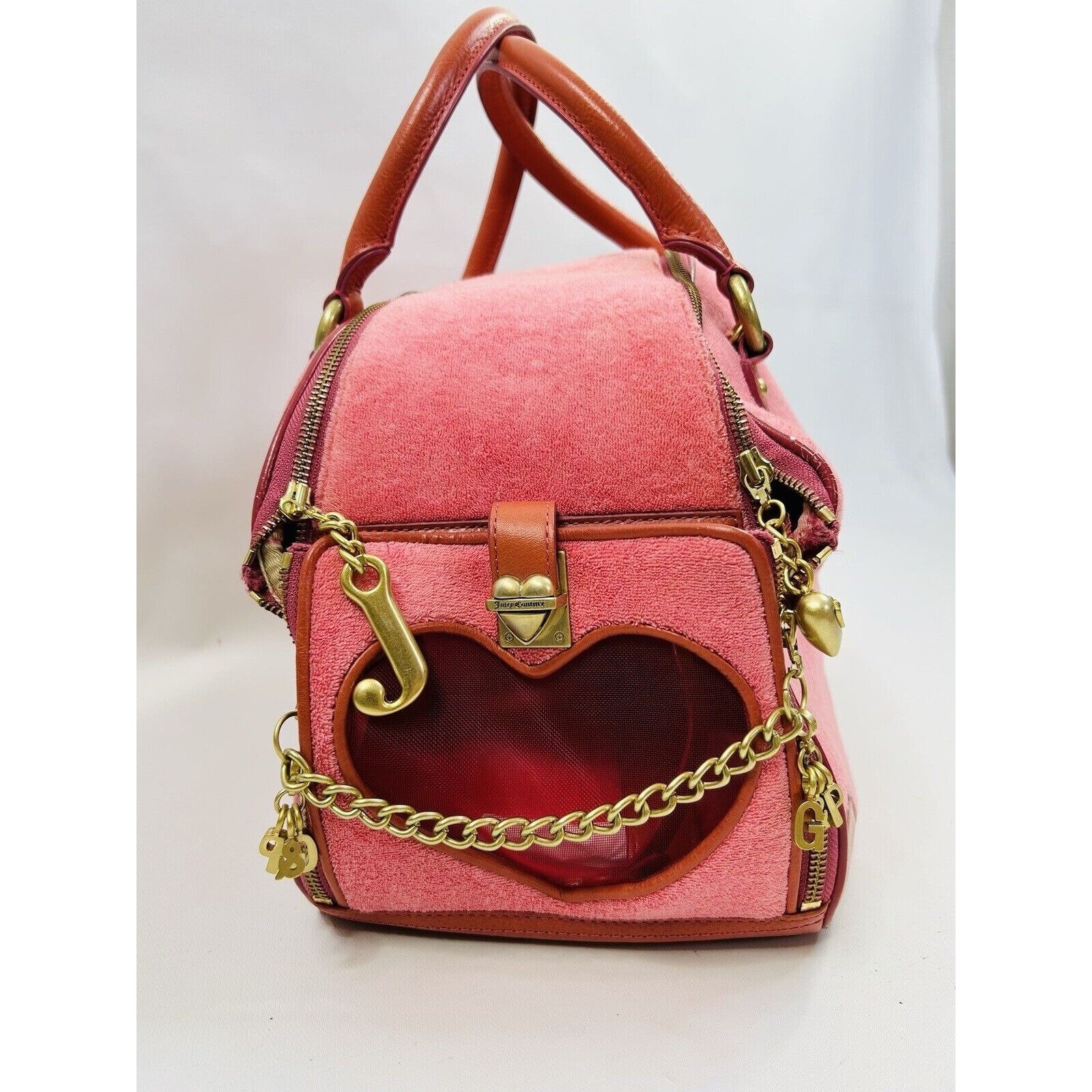Y2K Juicy Couture Spell Out Pet Dog Carrier Bag Pink, Vintage Juicy