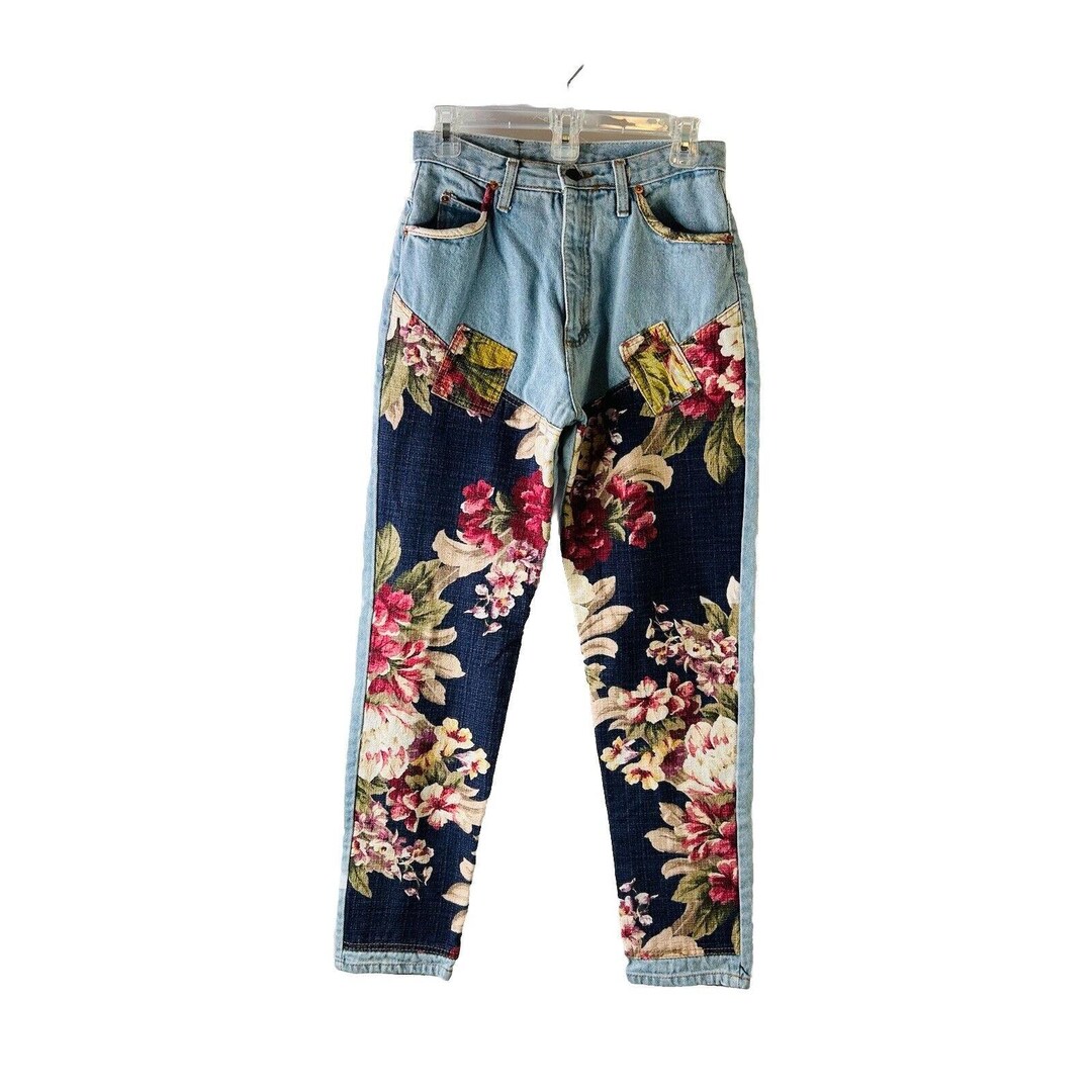 70s〜 Euro vintage patchwork pants Vtg 60s 70s Patchwork Pants Mens 35 29 Madras Plaid Cotton