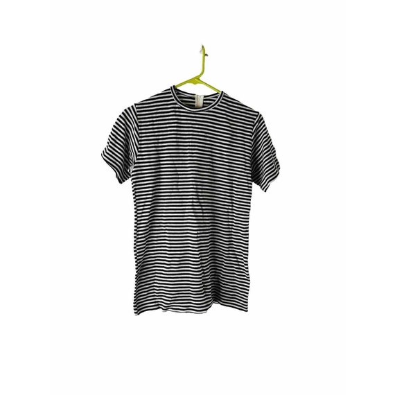 70s Womens Large Micro Stripe Short Sleeve T Shir… - image 1