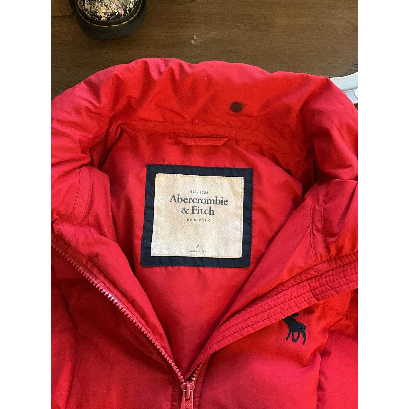 Y2K Womens Medium Goose Down Fill Cropped Puffer Coat Red, Womens 