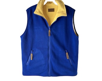 Jaren '90 Pendleton Mens Medium Spell Out omkeerbaar fleecevest met volledige ritssluiting, Pendleton herenjack, vintage omkeerbaar fleecejack