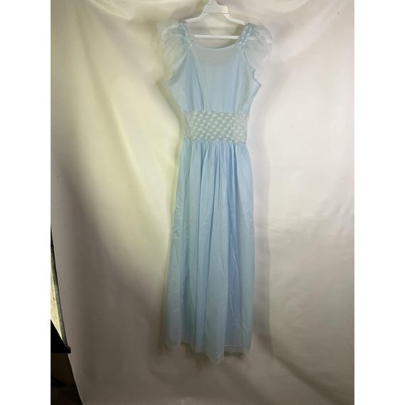 70s Womens Small Sheer Nylon Flounce Nightgown Bl… - image 7