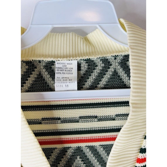 70s Womens XL Southwestern Knit Belt Sweater Vest… - image 7