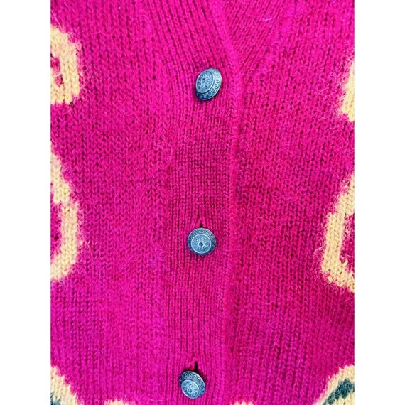 80s Womens Medium Mohair Wool Color Block Abstrac… - image 4