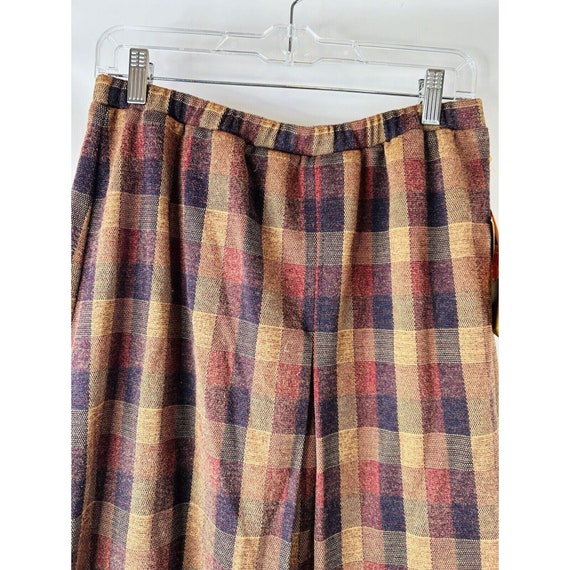 NOS 70s Womens 13/14 Plaid Knit A Line Knee Skirt… - image 6