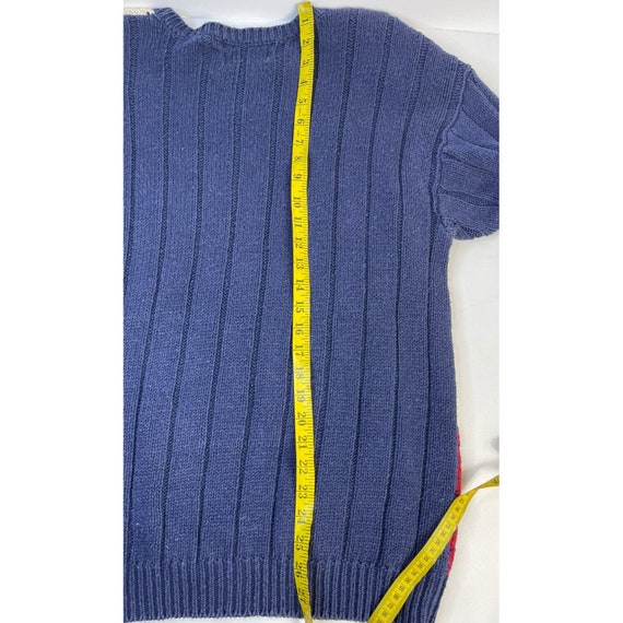 90s Streetwear Womens XL Hand Knit Color Block Ch… - image 7